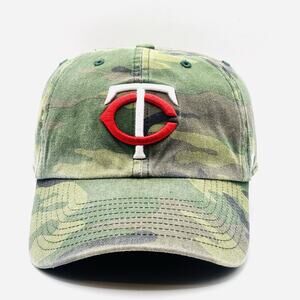 Minnesota Twins Hat Cap Men’s Green Camo MLB Baseball Strapback 47 Brand